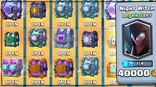 OPENING EVERY CHEST IN CLASH ROYALE!  All Chests Opening & x4 NEW NIGHT WITCH LEGENDARIES!!