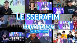 LE SSERAFIM (르세라핌) "Blue Flame" Debut Showcase || Reaction Mashup
