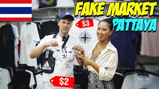 🇹🇭 FAKE MARKET SPREE in Thailand Pattaya with @CrazyRussianSergey  | $3 Adidas