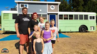 Skoolie w/ Tiny House Loft Addition for Family of 7