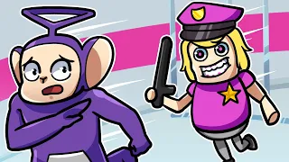 ESCAPE FROM POLICE GIRL! | Tinky Winky Plays: Roblox POLICE GIRL PRISON RUN