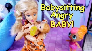 Lol Surprise Dolls And BARBIE Babysit A Baby!!