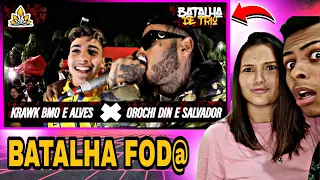 REACT: OROCHI, DIN E SALVADOR X KRAWK, BMO E ALVES | 180ª BATALHA DA ALDEIA | ESPECIAL DE TRIO