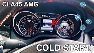 Cold start CLA45 (AMG performance exhaust start up sounds)