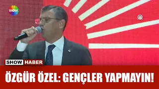 Özgür Özel'in konuşması "Kılıçdaroğlu" sloganları ile kesildi!