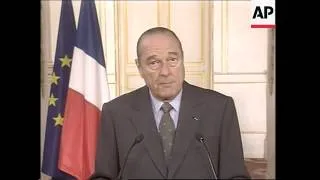 Chirac says he hopes war will not lead to humanitarian disaster