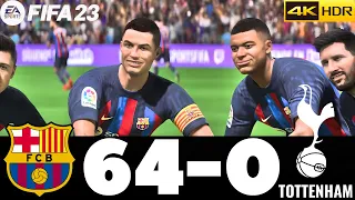 FIFA 23 - MESSI, CR7 MBAPPE, NEYMAR, ALL STAR | FC BARCELONA 64-0 TOTTENHAM !PS5 4K HDR !UCL FINAL