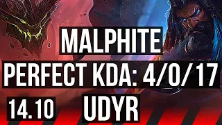 MALPHITE vs UDYR (TOP) | 4/0/17 | EUW Master | 14.10