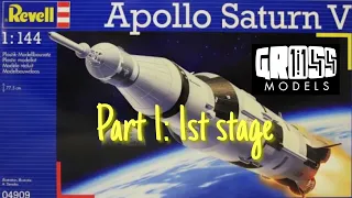 Revell 1:144 Saturn V rocket. Part 1: 1st Stage