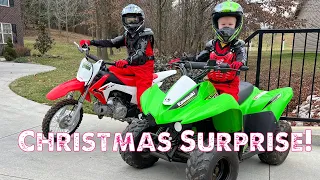 Surprising our kids with a dirt bike and 4-wheeler for Christmas!