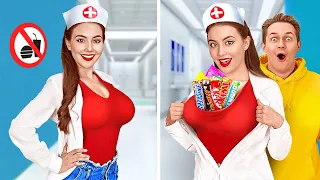 HOW TO SNEAK FOOD INTO HOSPITAL || Coolest Food Sneaking Ideas and Funny Situations by 123 GO! FOOD