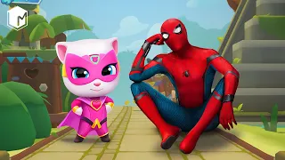 Talking Tom Hero Dash vs Spider-man Unlimited - Gameplay Walkthrough - Angela Hero vs Spiderman