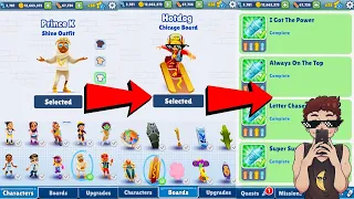 All My Characters, Boards, Achievements, Outfits, and Upgrades on Subway Surfers 2023 No Hacks