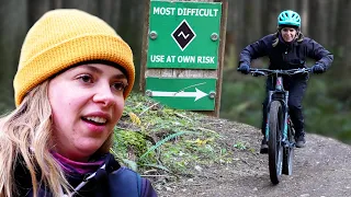 She Rode Her First Black MTB Trail On An E-Bike