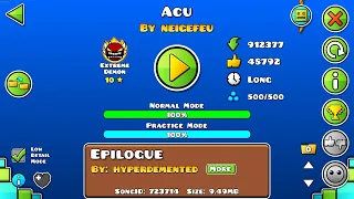 (60Hz) Acu by Neigefeu 100% (MY FIRST EXTREME DEMON) | Geometry Dash