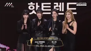 aespa Won 'Hot Trend' at the 2021 Asia Artist Award (2021 AAA)