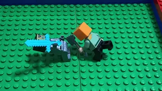 Lego stop motion animation Minecraft NOOB VS PRO PVP