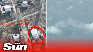 Ukrainian troops shell Russian forces in a captured house near Bakhmut
