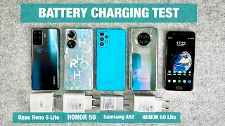 Ultimate Mid Range Charging Test | Honor 50 Lite vs Samsung A52 vs Oppo Reno 5 Lite vs Honor 50