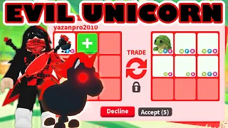 25 BEST OFFER 😍😎 TRADING EVIL UNICORN 🤩 IN ADOPT ME! ROBLOX