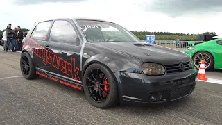 1200HP VW Golf 4 R30 Turbo Don Octane - 0-332 KM/H Accelerations @ 1/2 Mile!