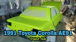 Toyota Corolla AE 91|| Paint Job || Motorsportja || must watch || car restoration