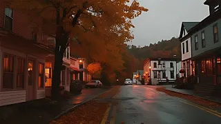 A Cozy Autumn Evening Walk In New England🍂 Autumn Ambience With Nature Sounds & Fall Foliage