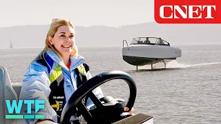 TEST DRIVE: World's Only Electric Hydrofoil Boat Flies Above Water