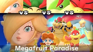 Super Mario Party Rosalina vs Bowser vs Bowser Jr vs Pom Pom #97 Megafruit Paradise