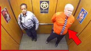 Cops Thought They Were Alone In Elevator, Doesn’t Know Hidden Camera Is Recording His Every Move vi