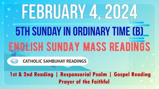 4 February 2024 English Sunday Mass Readings | 5th Sunday In Ordinary Time (B)