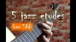 Jazz guitar chords (5 etudes) | Этюды на джазовые аккорды для гитары