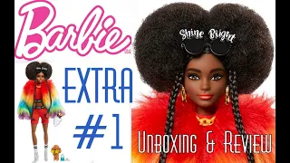 👑 Edmond's Collectible World 🌎: Barbie Extra Doll #1 in Furry Rainbow Coat Unboxing & Review Mattel