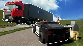 POLICE STOP LEGO TRUCKER SMUGGLERS! - Brick Rigs Multiplayer - Lego City Toy Chase