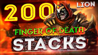 200+ STACKS Finger of Death! Lion + [Finger of Death + Rearm + Multicast] = NEW RECORD! 7.29d I CHC