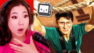 FUSLIE REACTS TO OFFLINETV TRIES HIGH ROPES COURSE!