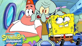 SpongeBob | SpongeBob und Thaddäus fliegen in einem FLUGZEUG ✈️ | SpongeBob Schwammkopf