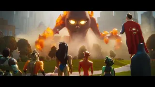 League of Justice vs Giant Lulu end scene - DC League Of Super Pets (2022)