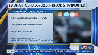 Woman found bloody and in handcuffs at South Arkansas home; suspect arrested