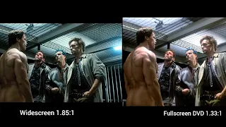 The Terminator 1984 Aspect ratio comparison widescreen vs fullscreen DVD comparison T800 first scene