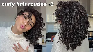 CURLY HAIR ROUTINE FOR BEGINNERS (wash day & styling for 3B curls!!)