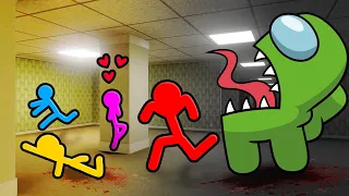 Stickman VS Minecraft: Among Us Backrooms Survival - AVM Shorts Animation