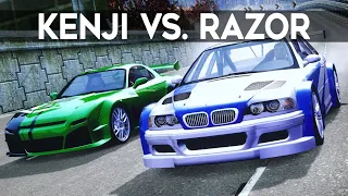 NFS Most Wanted - Mazda Rx7 (Kenji) vs. BMW M3 GTR (Razor)