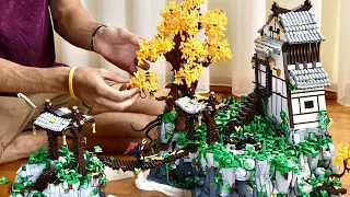 TIMELAPSE: LEGO Samurai Temple Ruin On Mountain  - Ghost of Tsushima LEGO MOC Speedbuild