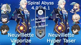 C0 Neuvillette Vaporize x Neuvillette Hyper Taser - Spiral Abyss 4.0 | Floor 12 | Genshin Impact