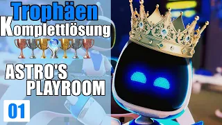 Astro's Playroom - Trophy Guide 01 - 100% Full Platinum Walkthrough Deutsch/German