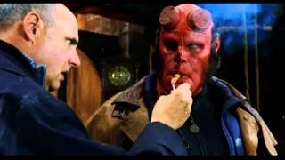 Hellboy Learns to Light a Cigar