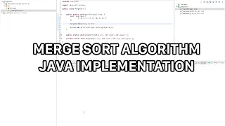 Merge Sort Algorithm Java implementation