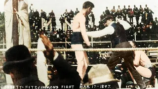 James J. Corbett vs Bob Fitzsimmons - Fight Highlights HD COLOR - 1897