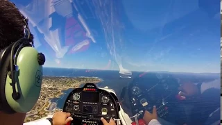 SkyArrow Flying from Salinas to the Monterey coast via Laguna Seca.
